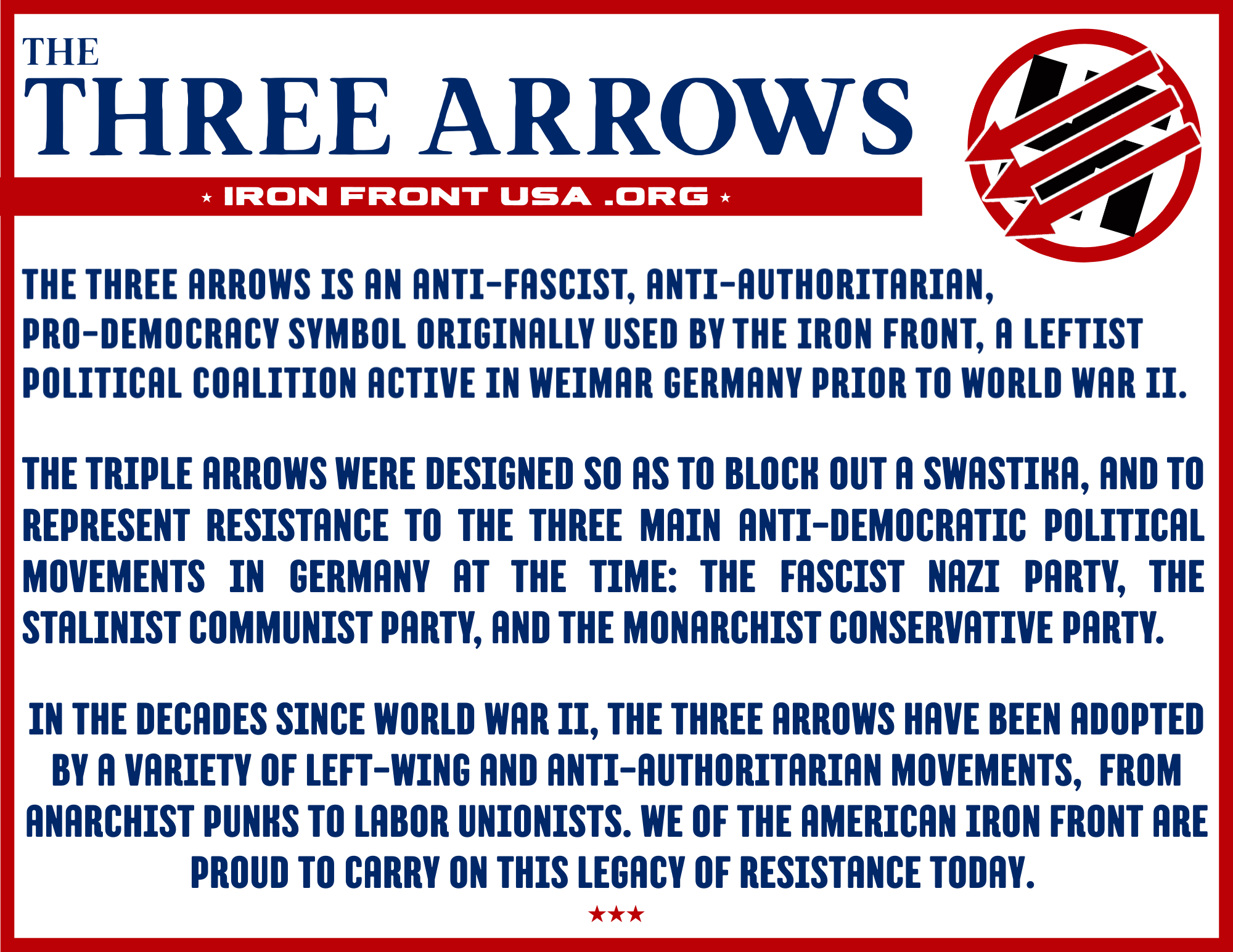 Symbolism of the three arrows.